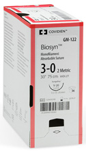 Covidien BIOSYN Suture, Taper Point, Size 2-0, Violet, 30", Needle GS-21, ½ Circle. MFID: CM811