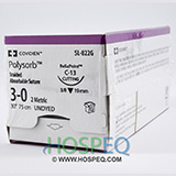Covidien POLYSORB Suture, Reverse Cutting, Size 3-0, Undyed, 30", Needle C-13, 3/8 Circle. MFID: SL822G (USA ONLY)