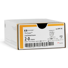 Covidien TI-CRON Polyester Suture, Penetrating Taper, Size 3-0, Blue, 10x30", Needle YE-7, 3/8 Circ. MFID: VCD320