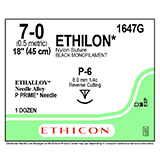 ETHICON Suture, ETHILON, Precision Point - Reverse Cutting, P-6, 18", Size 7-0. MFID: 1647G (USA ONLY)