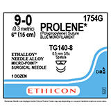 ETHICON Suture, PROLENE, MICROPOINT - Spatula, TG140-8 / TG140-8, 6", Size 9-0. MFID: 1754G (USA ONLY)