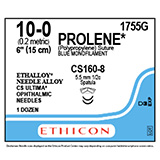 ETHICON Suture, PROLENE, ULTIMA - Spatula, CS160-8 / CS160-8, 6", Size 10-0. MFID: 1755G (USA ONLY)