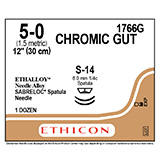 ETHICON Suture, Surgical Gut - Chromic, SABRELOC - Spatula, S-14 / S-14, 12", Size 5-0. MFID: 1766G (USA ONLY)