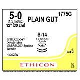 ETHICON Suture, Surgical Gut - Plain, SABRELOC - Spatula, S-14 / S-14, 12", Size 5-0. MFID: 1775G (USA ONLY)