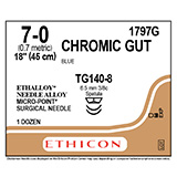 ETHICON Suture, Surgical Gut- Chromic, MICROPOINT-Spatula, TG140-8/ TG140-8, 18", Size 7-0. MFID: 1797G (USA ONLY)