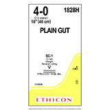 ETHICON Suture, Surgical Gut - Plain, Straight Cutting Needles, SC-1 / SC-1, 18", Size 4-0. MFID: 1828H (USA ONLY)