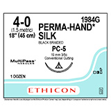 ETHICON Suture, PERMA-HAND, Precision Cosmetic - Conventional Cutting PRIME, PC-5, 18", Size 4-0. MFID: 1984G (USA ONLY)