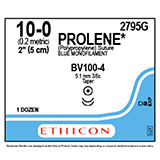 ETHICON Suture, PROLENE, Taper Point, BV100-4, 2", Size 10-0. MFID: 2795G (USA ONLY)