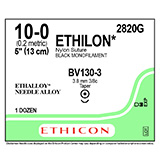 ETHICON Suture, ETHILON, Taper Point, BV130-3, 5", Size 10-0. MFID: 2820G (USA ONLY)