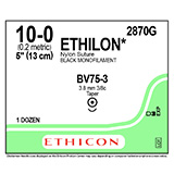 ETHICON Suture, ETHILON, Taper Point, BV75-3, 5", Size 10-0. MFID: 2870G (USA ONLY)