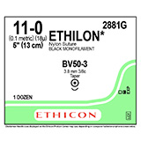 ETHICON Suture, ETHILON, Taper Point, BV50-3, 5", Size 11-0. MFID: 2881G (USA ONLY)
