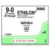 ETHICON Suture, ETHILON, MICROPOINT - Spatula, VAS100-4, 6", Size 9-0. MFID: 2890G (USA ONLY)