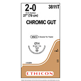 ETHICON Suture, Surgical Gut - Chromic, Taper Point, CT-1, 3-27", Size 2-0, 2 dozens. MFID: 3811T (USA ONLY)