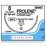 ETHICON Suture, PROLENE, Taper Point, XLH, 3-24", Size 0. MFID: 3844G (USA ONLY)