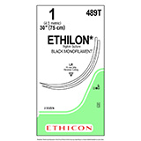 ETHICON Suture, ETHILON, Reverse Cutting, LR / LR, 30", Size 1, 2 dozens. MFID: 489T (USA ONLY)