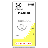 ETHICON Suture, Surgical Gut - Plain, Taper Point, CT-1, 3-18", Size 3-0, 2 dozens. MFID: 5503T (USA ONLY)