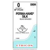 ETHICON Suture, PERMA-HAND, Precision Point - Reverse Cutting, PSL, 18", Size 0. MFID: 590H (USA ONLY)