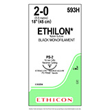 ETHICON Suture, ETHILON, Precision Point - Reverse Cutting, PS-2, 18", Size 2-0. MFID: 593H (USA ONLY)