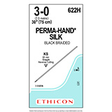ETHICON Suture, PERMA-HAND, Straight Cutting Needles, KS, 30", Size 3-0. MFID: 622H (USA ONLY)