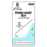 ETHICON Suture, PERMA-HAND, Straight Cutting Needles, KS, 30", Size 0. MFID: 624H (USA ONLY)