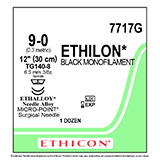 ETHICON Suture, ETHILON, MICROPOINT - Spatula, TG140-8 / TG140-8, 12", Size 9-0. MFID: 7717G (USA ONLY)