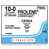 ETHICON Suture, PROLENE, ULTIMA - Spatula, CS160-6 / CS160-6, 12", Size 10-0. MFID: 7761G (USA ONLY)