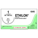 ETHICON Suture, ETHILON, Taper Point, TP-1, 48", Size 1. MFID: 824G (USA ONLY)