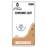 ETHICON Suture, Surgical Gut - Chromic, TAPERCUT, V-34, 27", Size 0. MFID: 838H (USA ONLY)
