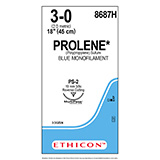 ETHICON Suture, PROLENE, Precision Point - Reverse Cutting, PS-2, 18", Size 3-0. MFID: 8687H (USA ONLY)