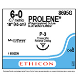 ETHICON Suture, PROLENE, Precision Point - Reverse Cutting, P-3, 18", Size 6-0. MFID: 8695G (USA ONLY)