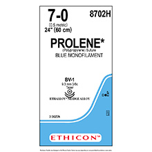 ETHICON Suture, PROLENE, Taper Point, BV-1 / BV-1, 24", Size 7-0. MFID: 8702H