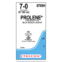 ETHICON Suture, PROLENE, TAPERCUT, CC / CC, 18", Size 7-0. MFID: 8705H