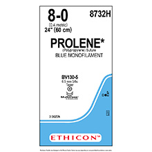 ETHICON Suture, PROLENE, Taper Point, BV130-5 / BV130-5, 24", Size 8-0. MFID: 8732H