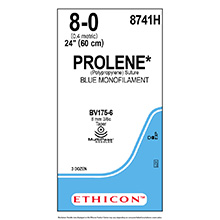 ETHICON Suture, PROLENE, Taper Point, BV175-6 / BV175-6, 24", Size 8-0. MFID: 8741H