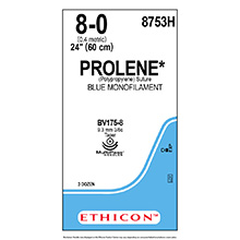 ETHICON Suture, PROLENE, Taper Point, BV175-8 / BV175-8, 24", Size 8-0. MFID: 8753H