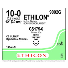 ETHICON Suture, ETHILON, ULTIMA - Spatula, CS175-6 / CS175-6, 12", Size 10-0. MFID: 9002G