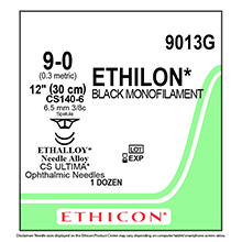ETHICON Suture, ETHILON, ULTIMA - Spatula, CS140-6 / CS140-6, 12", Size 9-0. MFID: 9013G