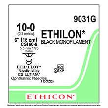ETHICON Suture, ETHILON, ULTIMA - Spatula, CS160-8 / CS160-8, 6", Size 10-0. MFID: 9031G