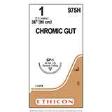 ETHICON Suture, Surgical Gut - Chromic, Reverse Cutting, CP-1, 27", Size 1. MFID: 975H (USA ONLY)