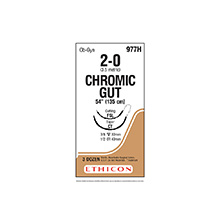 ETHICON Suture, SURGICAL GUT Chromic, Mono, Undyed, CT Taper, Size 1, 54". MFID: 977H