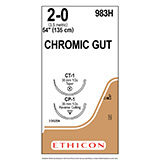 ETHICON Suture, Surgical Gut - Chromic, Taper Point- Reverse Cutting, CT-1 / CP-1, 54", 2-0. MFID: 983H (USA ONLY)
