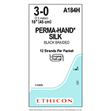 ETHICON Suture, PERMA-HAND, SUTUPAK Pre-Cut Sutures in Labyrinth Package, 12-18", Size 3-0. MFID: A184H (USA ONLY)