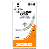 ETHICON Suture, ETHIBOND EXCEL, Reverse Cutting, LR / LR, 30", Size 5, 2 dozens. MFID: B499T (USA ONLY)