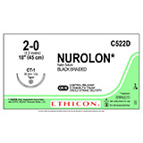 ETHICON Suture, NUROLON, Taper Point, CT-1, 8-18", Size 2-0. MFID: C522D (USA ONLY)