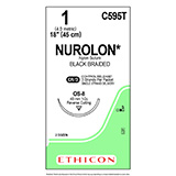 ETHICON Suture, NUROLON, Reverse Cutting, OS-8, 3-18", Size 1, 2 dozens. MFID: C595T (USA ONLY)