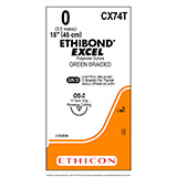 ETHICON Suture, ETHIBOND EXCEL, Reverse Cutting, OS-2, 3-18", Size 0, 2 dozens. MFID: CX74T (USA ONLY)