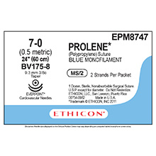 ETHICON Suture, PROLENE, EVERPOINT Cardiovascular Needles, BV175-8 / BV175-8, 2-24", 7-0. MFID: EPM8747