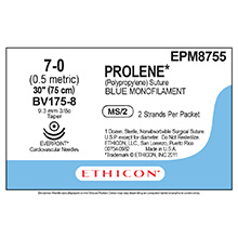 ETHICON Suture, PROLENE, EVERPOINT Cardiovascular Needles, BV175-8 / BV175-8, 2-30", 7-0. MFID: EPM8755