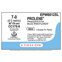 ETHICON Suture, PROLENE, EVERPOINT Cardiovascular Needle, CC175-8/ CC175-8, 4-30", 7-0. MFID: EPM8812SL