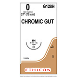 ETHICON Suture, SURGICAL GUT Chromic, Taper Point, Size 0, 27", Needle MH, 1/2 Circle. MFID: G128H (USA ONLY)